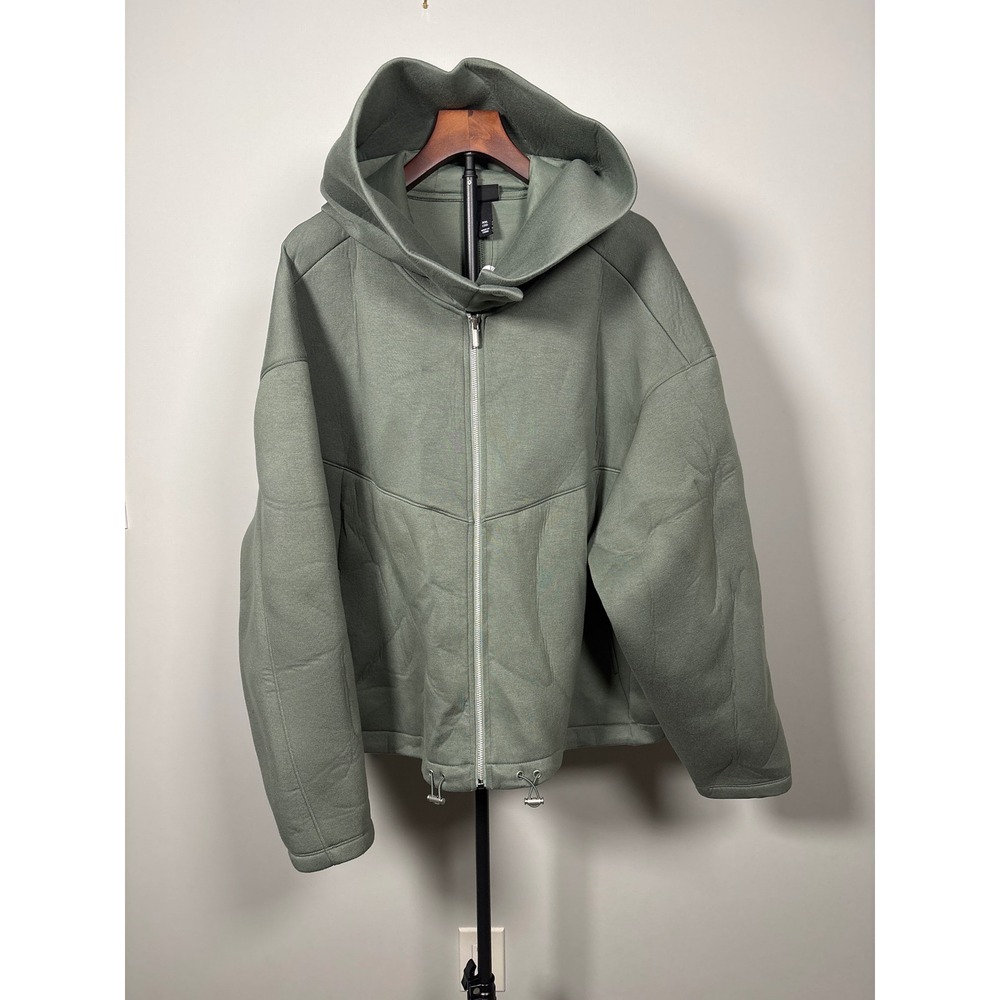 Scoop Oversized Jacket Women XXL 20 Muted Green Modern Scuba Full Zip Minimalist